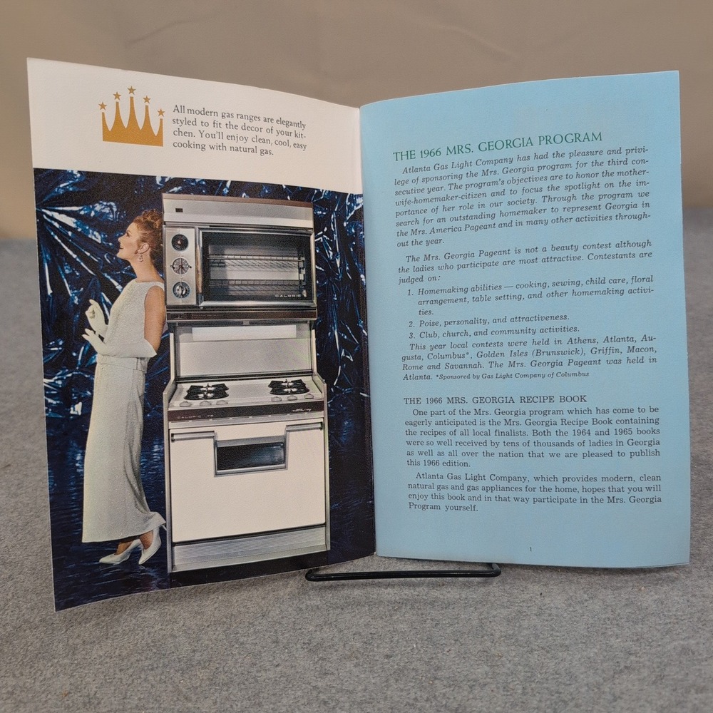 1966 Mrs Georgia Recipe Book Vintage Pageant Finalist Cookbook Atlanta Gas Light - Picture 2 of 3